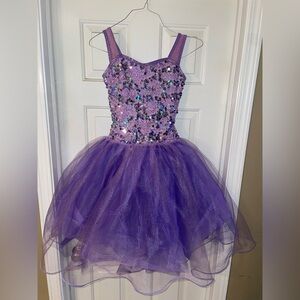 Purple Sequin Dress quinceanera dress Size adult S curtain call dance ballet